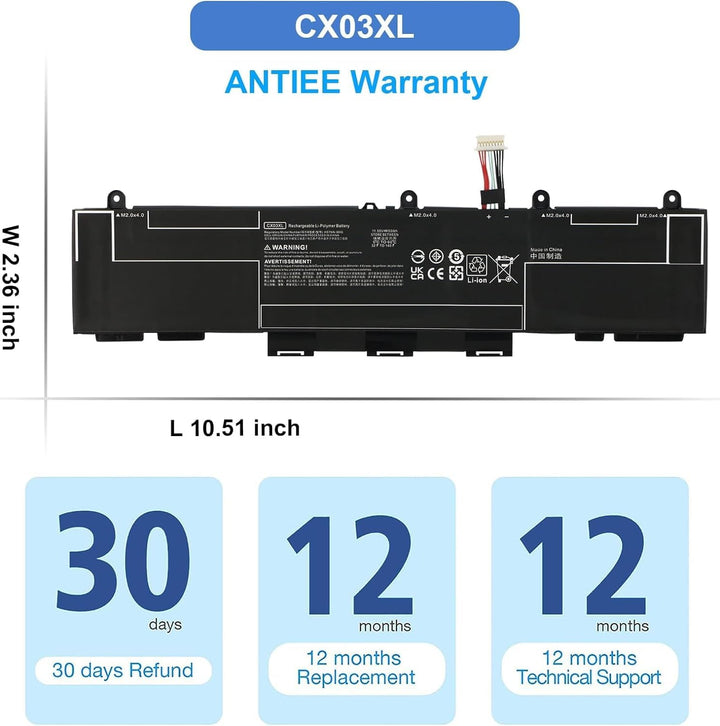 ANTIEE CX03XL Laptop Akku für HP EliteBook x360 830 G7 EliteBook x360 830 G8 Series HSTNN-IB9G HSTNN