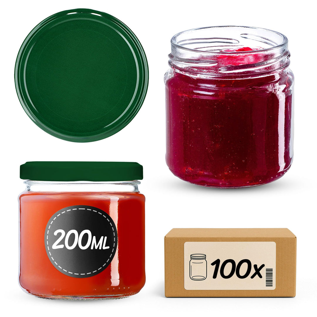 KADAX 100er Set Einmachgläser 200ml TO66, Marmeladengläser Vorratsgläser Mason Jar mit Schraubdeckel