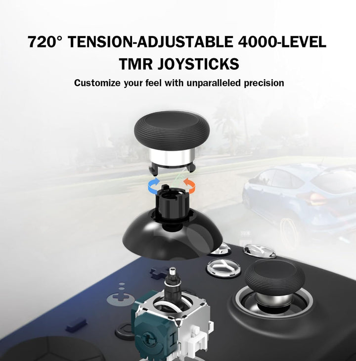 GuliKit TT Pro Wireless Game Controller, Bluetooth,Hyperlink Wireless Adapter,Wired, Anti-Drift 720°