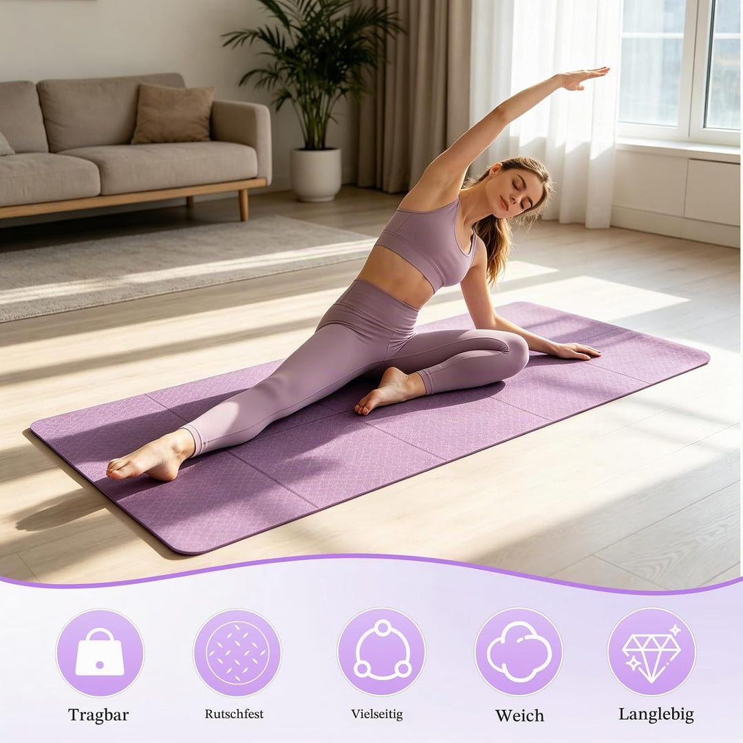 Faltbare Yogamatte rutschfest Gymnastikmatte Fitnessmatte