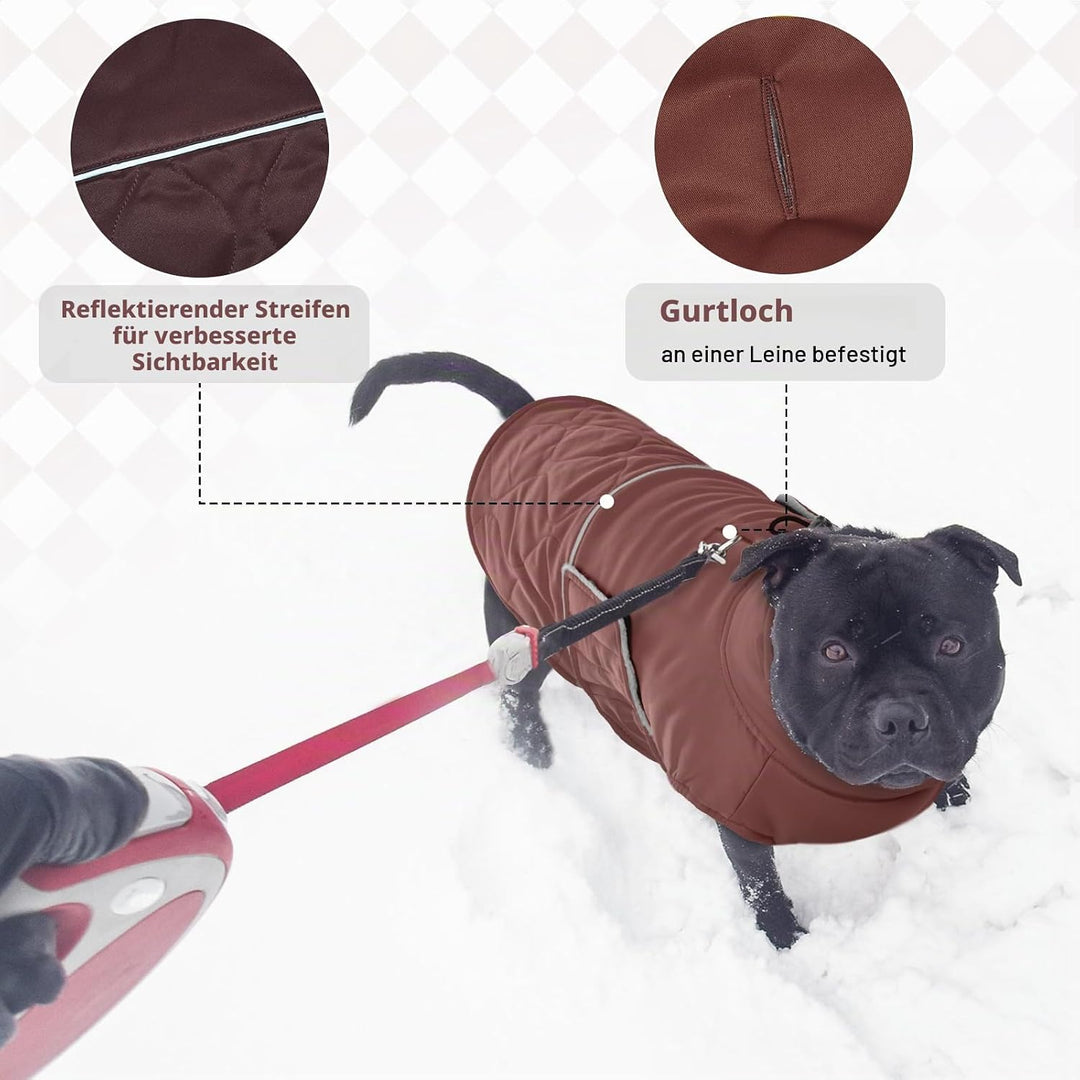 Hjumarayan Hundemantel, Wattierend Winterjacke Geschirröffnung, Warme Wintermantel Gefüttert Kleidun