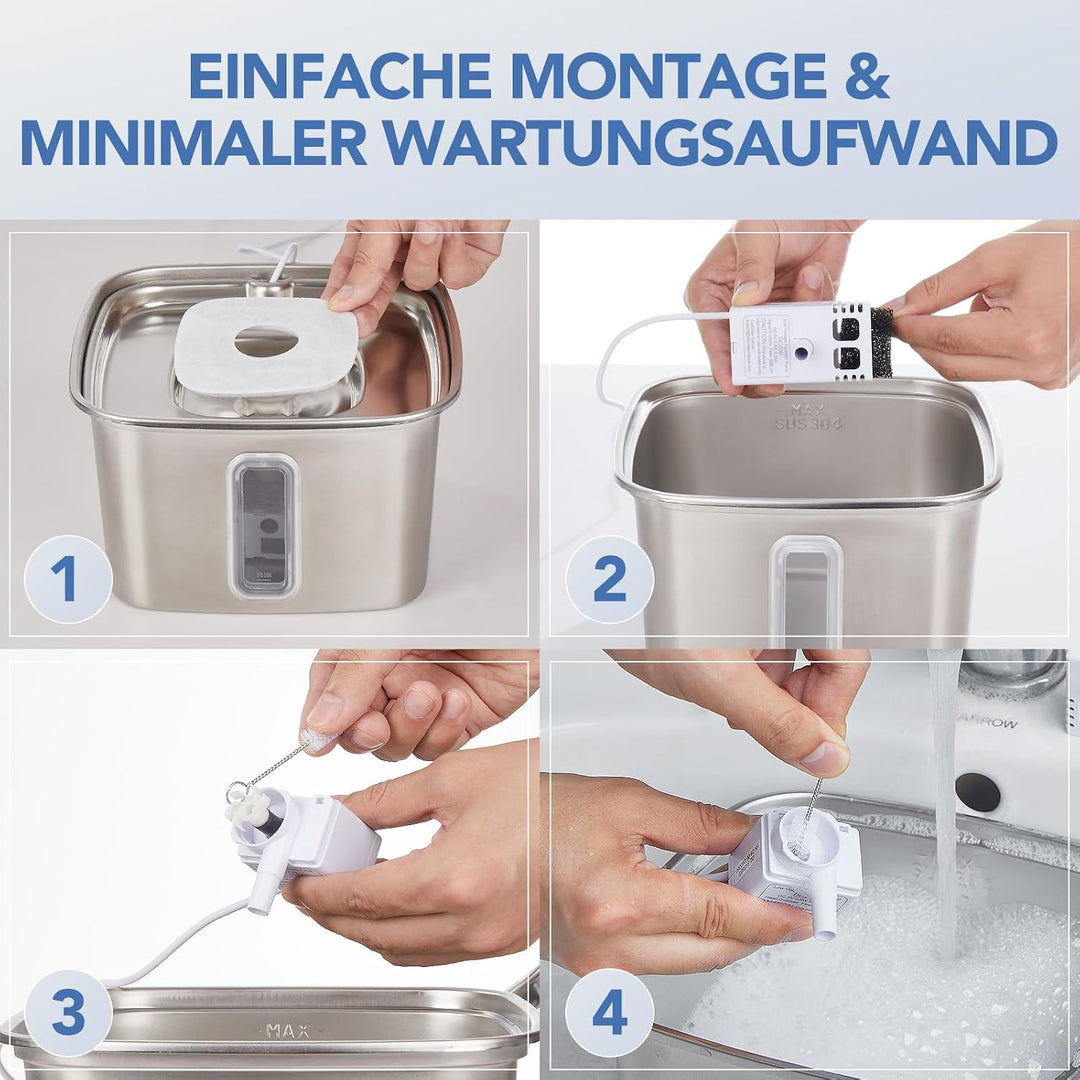 Veken Katzenbrunnenfilter, 8 Filter &amp; 8 Schwämme, für 3,2-L-Modelle 8 Filter + 8 Schwämme, 8 Filter