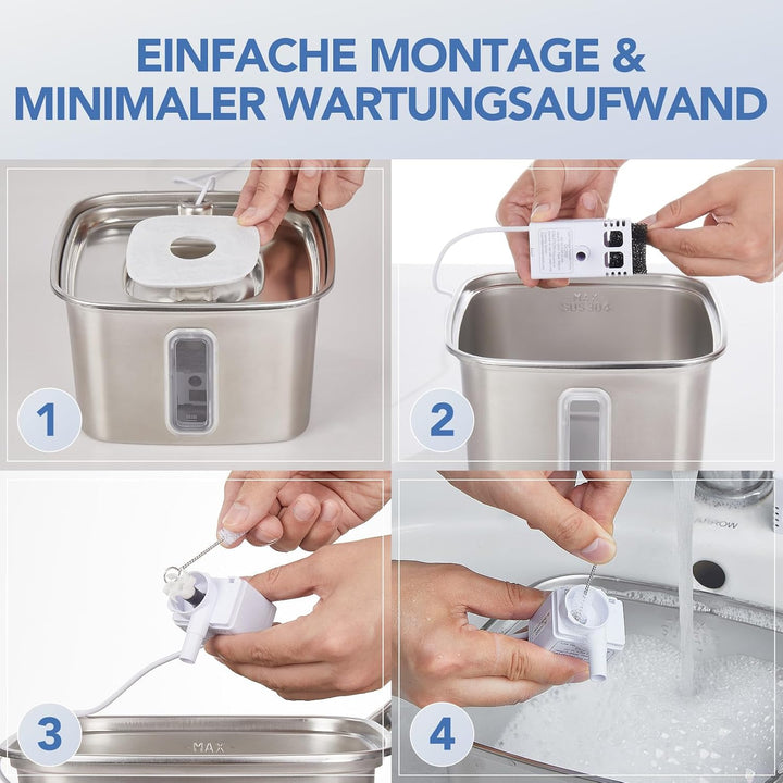 Veken Katzenbrunnenfilter, 8 Filter &amp; 8 Schwämme, für 3,2-L-Modelle 8 Filter + 8 Schwämme, 8 Filter