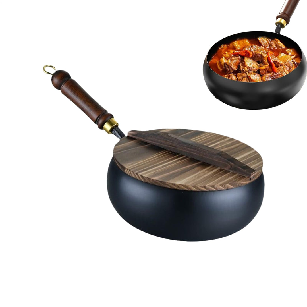 Generisch Handmade Chinese Cast Iron Wok, Eisenpfanne, Frying Pan, Hand Forged Pot, Non-Stick Pan Wi