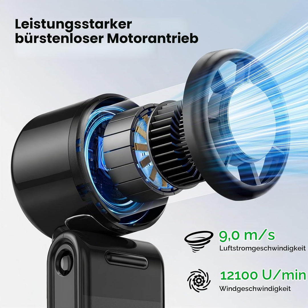 MERTTURM Tragbarer Handventilator Mit Eiskühlung auf 16℃, 100 Stufen und 9.9m/s Starkem Luftstrom, 3