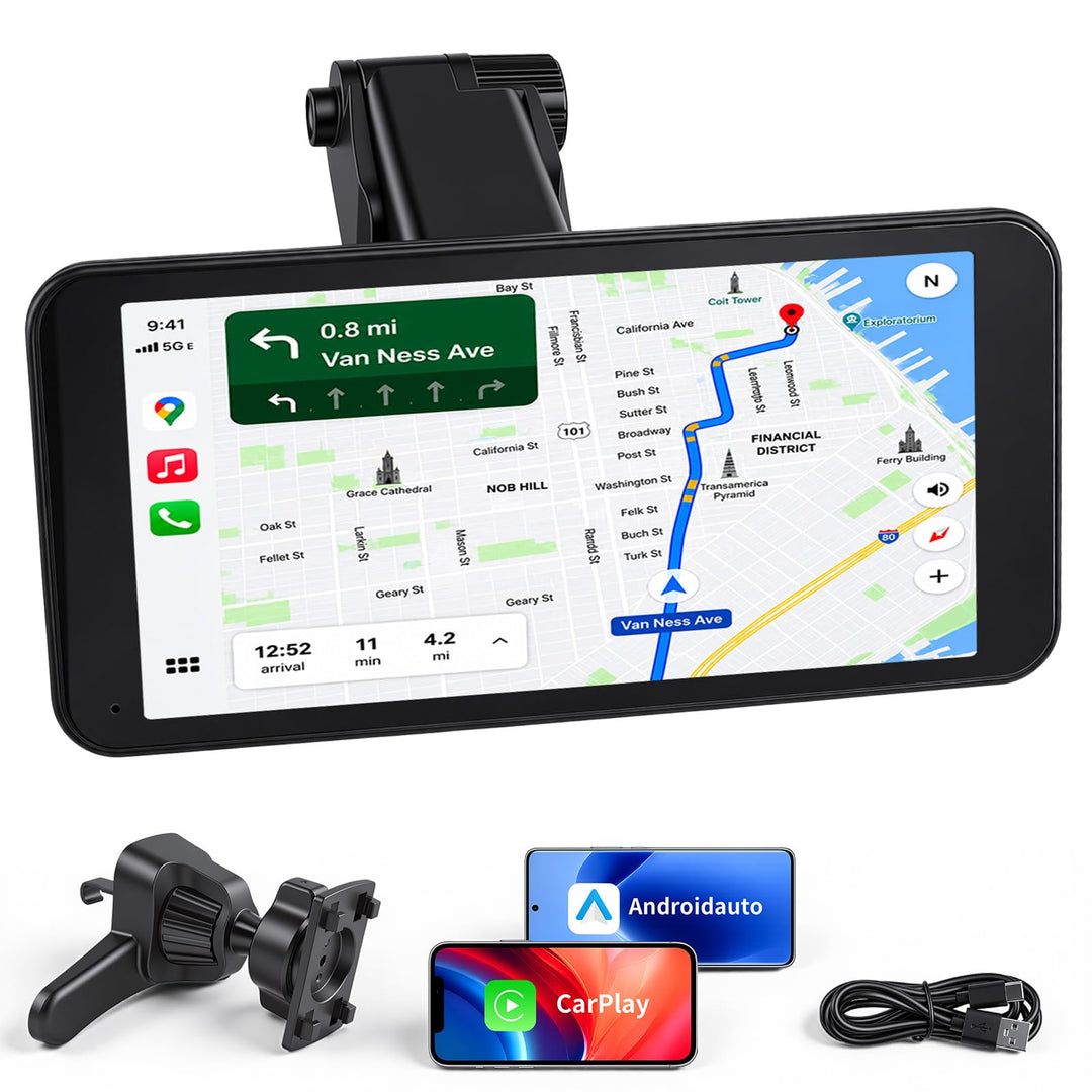 6,5 Zoll Wireless Apple CarPlay &amp; Android Auto Bildschirm für Auto, Tragbares Touchscreen Autoradio