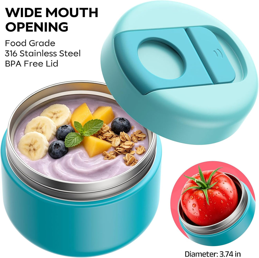 WayEee Thermobecher Essen, 420ml Edelstahl Thermobehälter für Essen, Warmhaltebehälter &amp; Lunch-Box T