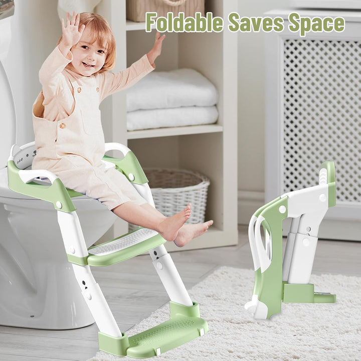 3-in-1 Toilettenleiter für Kinder mit Sitz und Treppe – Höhenverstellbarer Kinder Toilettensitz mit