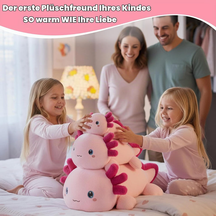 SQEQE Gewichtetes Axolotl Kuscheltier, Weiches Axolotl Plüschtier Kuscheltierkissen mit Gewicht, Nie