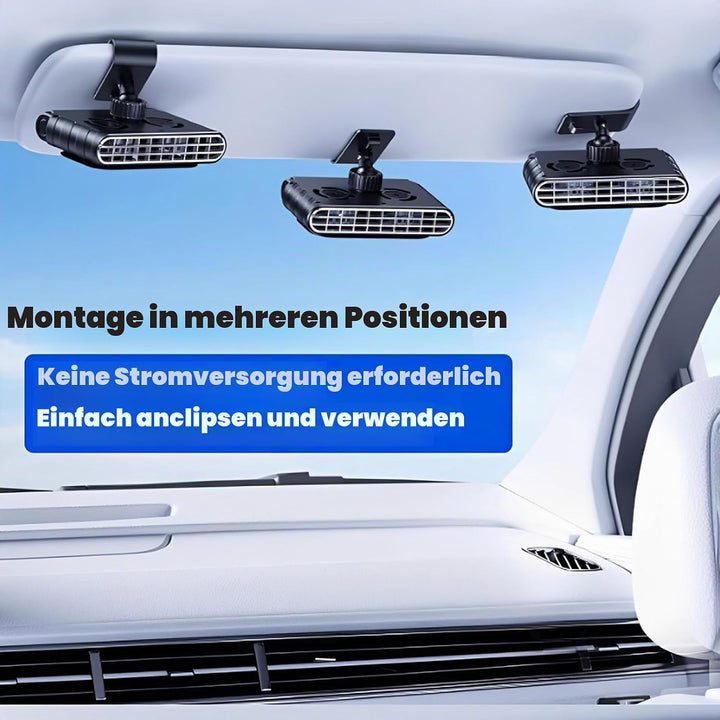 Auto-Sonnenblendenventilator, 5-Stufig Clip Ventilator für Auto-Sonnenschutz, mit 360° drehbarer Hal