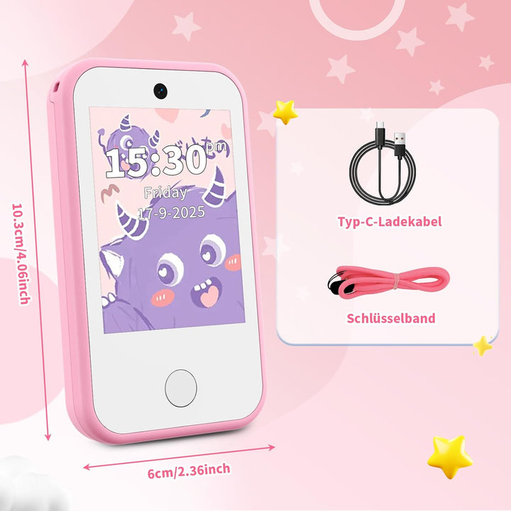 4G Kinderhandy Spielzeug mit Dual Kamera Kinderkamera 2.8 Inch Touchscreen Kindertelefon Lerntelefon