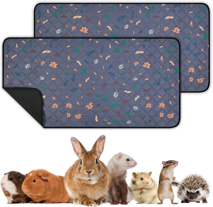 AUYAO Wiederverwendbare PIPI Pads Matte für Meerschweinchen, 2PC Waschbar und 4 Lagen Super Saugfähi