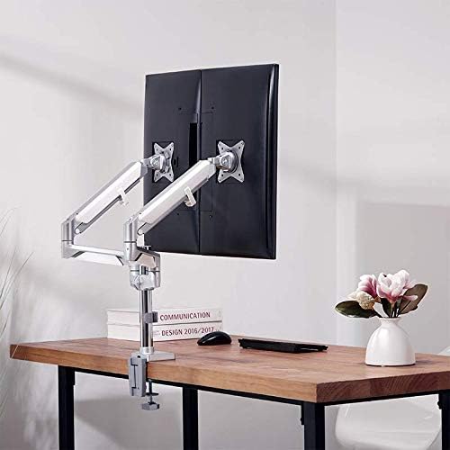 LogiLink BP0089 - Alu Dual-Monitor-Schreibtischhalterung für 2x 17-32 Zoll (LCD, LED, OLED, ) mit Ga