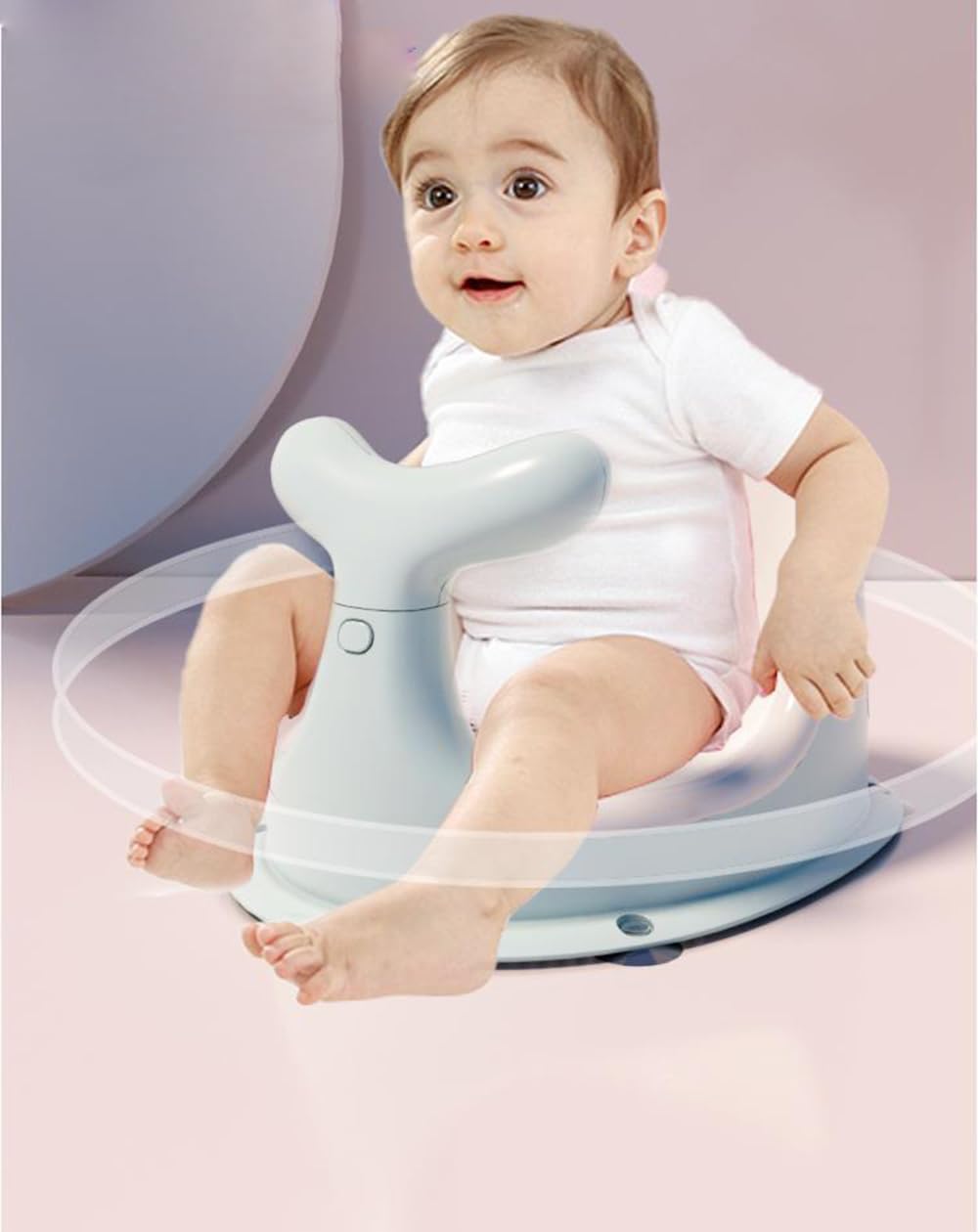 Duschstuhl in Walform mit 4 sicheren Saugnäpfen – Baby-Badewannensitz für 6–36 Monate, kein Schmutz