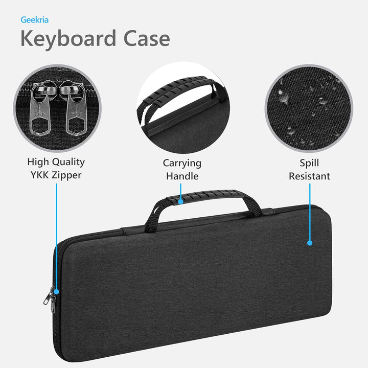 GEEKRIA 75% Tastaturhülle, Hartschalen-Reisetasche für kabellose tragbare Tastatur mit 84 Tasten, ko