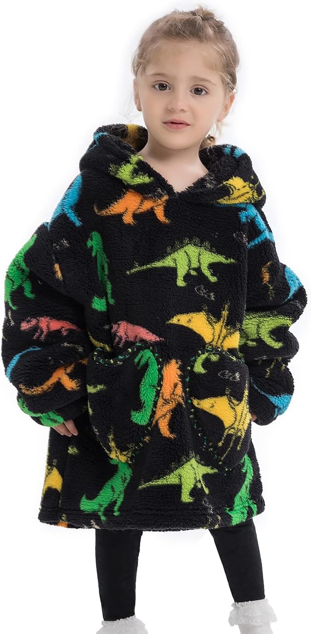 Kinder Übergrosse Kapuzenpullover,Super Weich Warmes Bequeme Tragbare Decken Sweatshirt für Mädchen