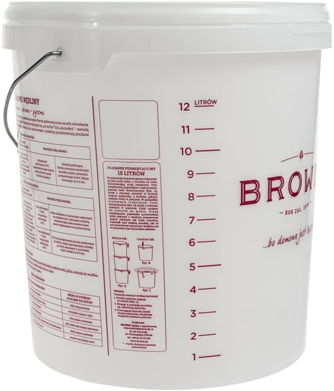 Gärbehälter 15L + Deckel + Gärrohr, Gäreimer Eimer Wein Bier Gärfass Gärballon