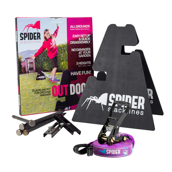 Outdoor-Kit Custom Slackline für Anfänger - für den Einsatz im Freien ohne Bäume - Enthält: 1 indivi