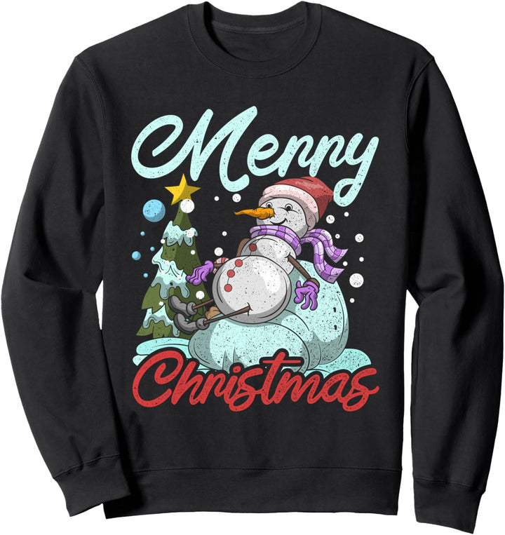 Christbaum Pajama Party Geschenk Weihnachten Schneemann Sweatshirt