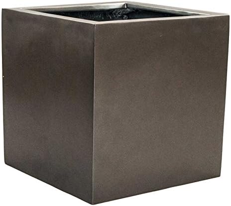 Eleganteinrichten Blumenkübel Fiberglas anthrazit metallic quadratisch 60x60x60cm