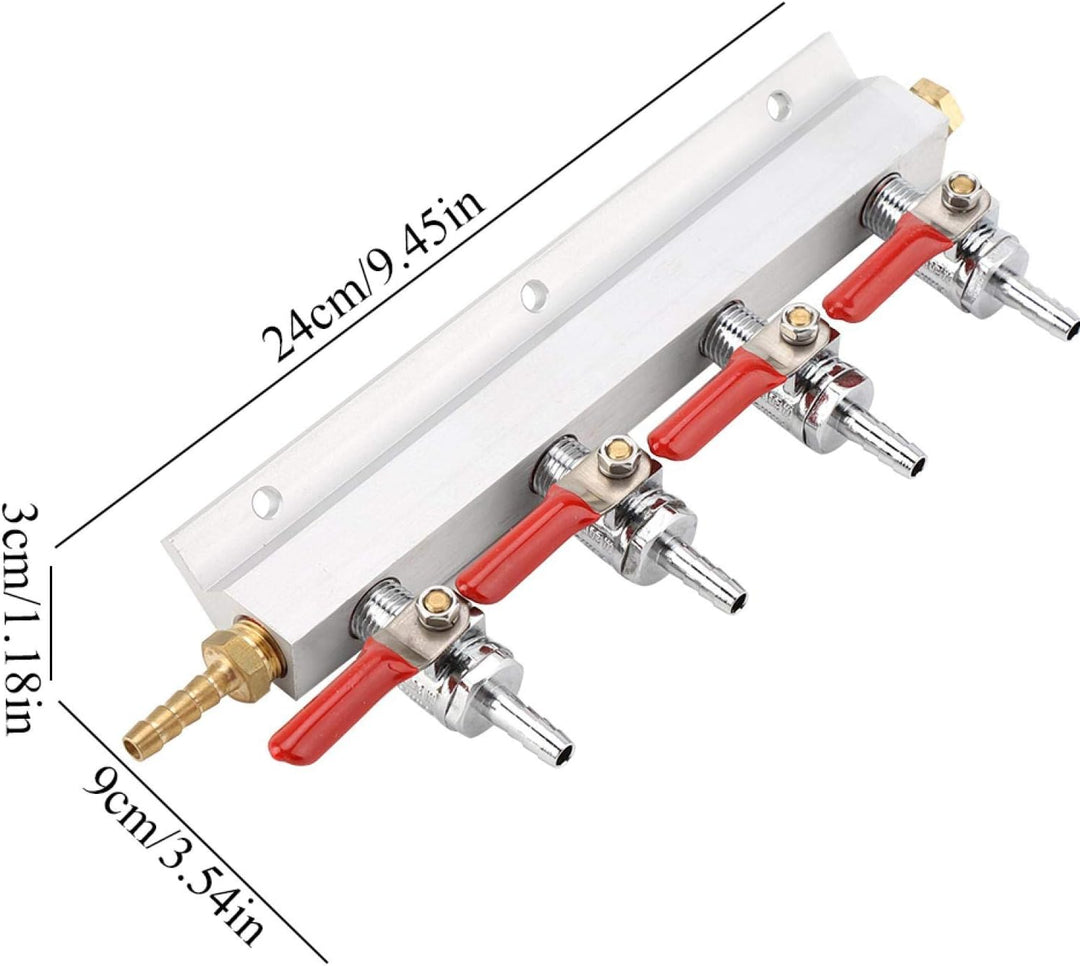 4-Wege-Gasverteiler Muti-Way-CO2-Verteiler für Verteiler Splitter Beer Integrierte Rückschlagventile