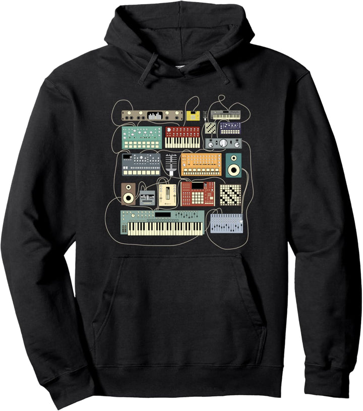 Synthesizer und Drum Machine Dj elektronischer Musiker Pullover Hoodie