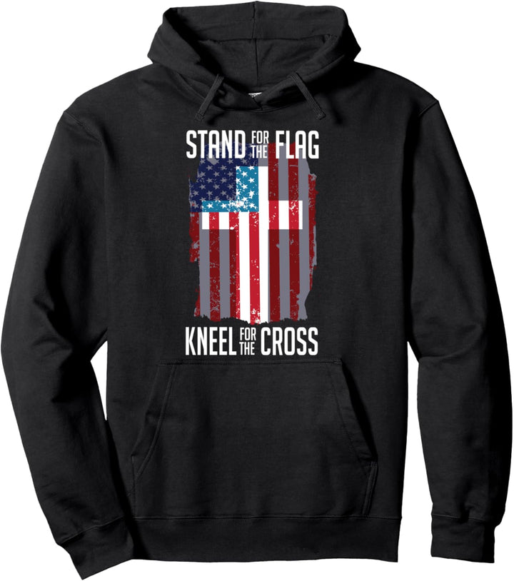 Stand For The Flag Kneel For The Cross Respectful Pullover Hoodie