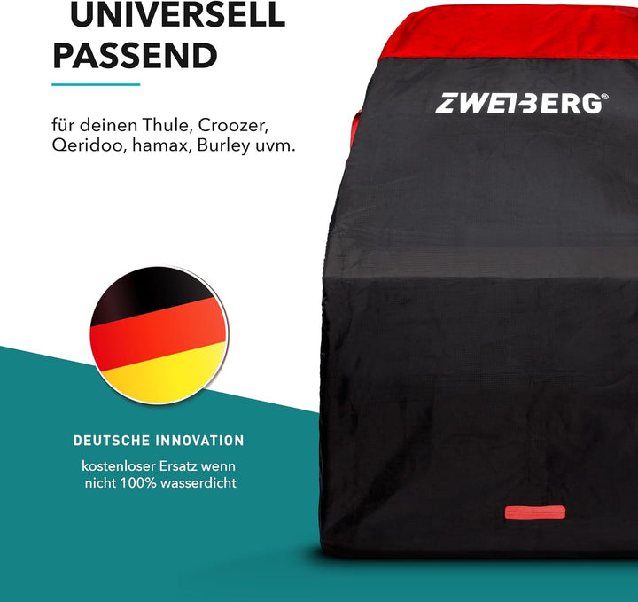 ZWEIBERG® Faltgarage für Fahrradanhänger Universelle Robuste und wasserdichte Abdeckung Regenschutz