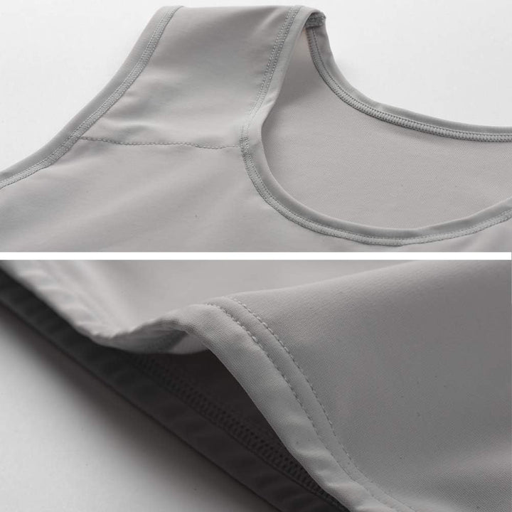 XUJI Transgender FTM Trans Atmungsaktive Halb Brust binder 3XL Grau, 3XL Grau