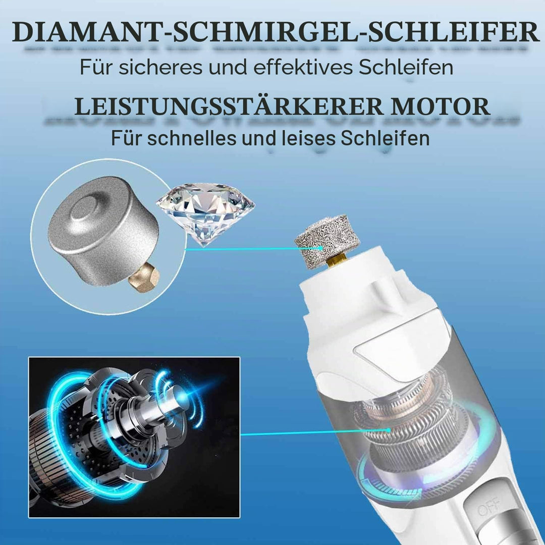 WWVVPET Krallenschleifer für Hunde Katzen mit Licht und 2 Rädern Weiss mit LED -Licht, Weiss mit LED