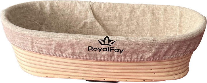 Gärkörbchen oval 28 cm – Brotform aus natürlichem, atmungsaktivem Rattan für 0,5 kg Teig – inklusive