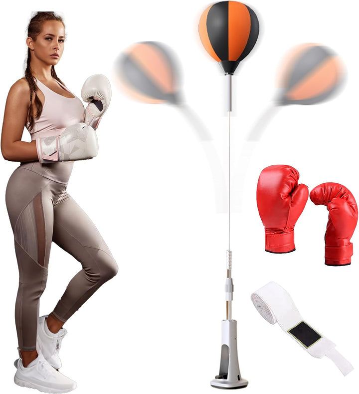 Stand-Up-Boxsack für Erwachsene – stehendes Boxsack-Set, höhenverstellbare Boxausrüstung, Hand-Augen