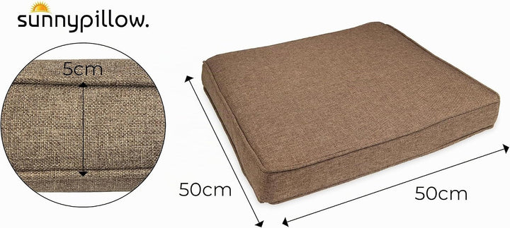 sunnypillow 4er Set Stuhlkissen wasserdicht UV-lichtecht 50 x 50 x 5cm | Polsterauflage Auflage für
