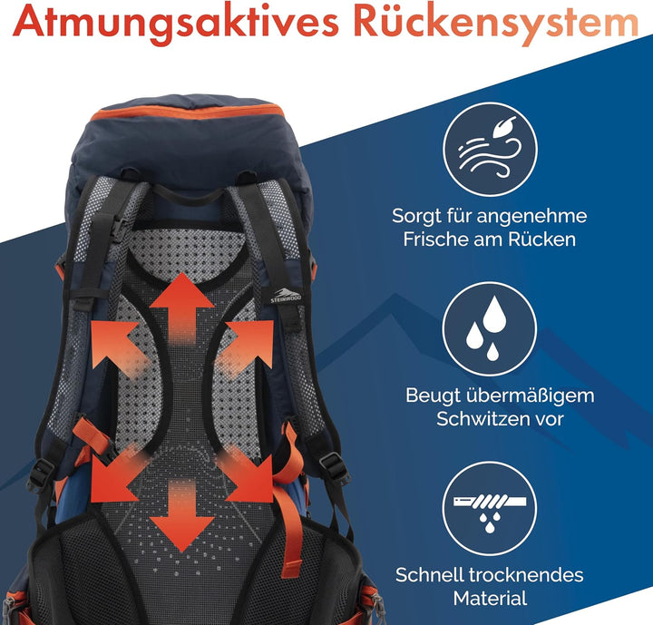 Steinwood Wanderrucksack Herren &amp; Damen 35L - Outdoor-Rucksack, Reiserucksack, Tagesrucksack wassera