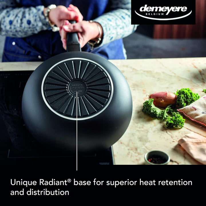 demeyere Alu Classico 3 Ceraforce® Wok fuer Induktion und alle anderen Herdarten, Wokpfanne mit kera