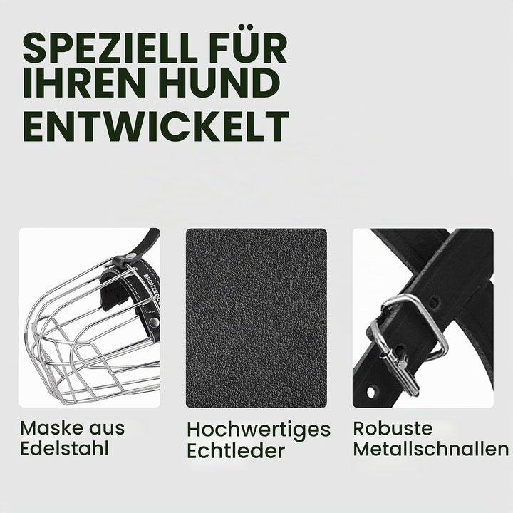 BRONZEDOG Pitbull Maulkorb für Hunde, atmungsaktiv, Metallkorb für grosse Hunde, Amstaff Staffordshi