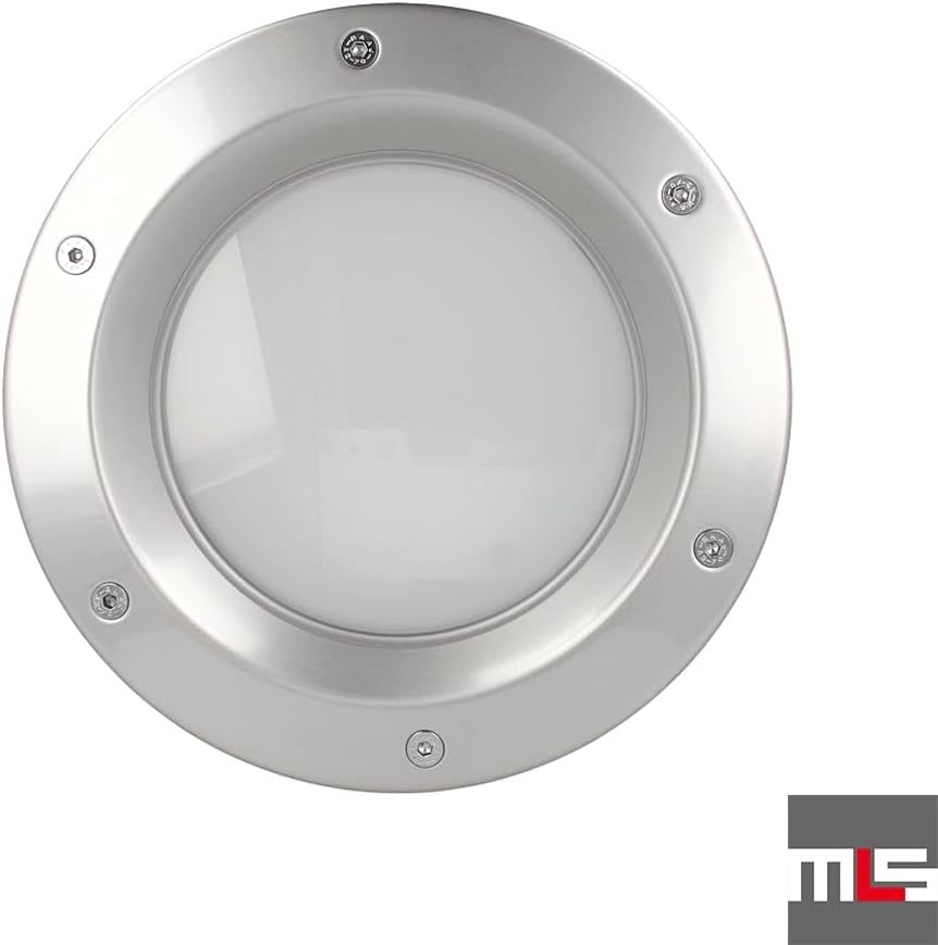 MLS Bullauge B6000 für Türen, Rostfreier Edelstahl, 350 mm, Mattes Glas 350 mm Mattes Glas, 350 mm M