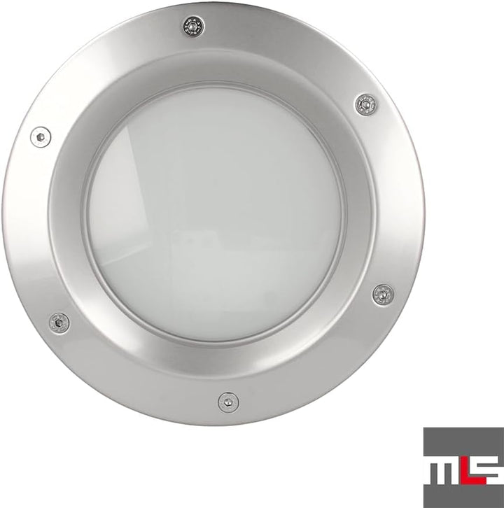 MLS Bullauge B6000 für Türen, Rostfreier Edelstahl, 350 mm, Mattes Glas 350 mm Mattes Glas, 350 mm M