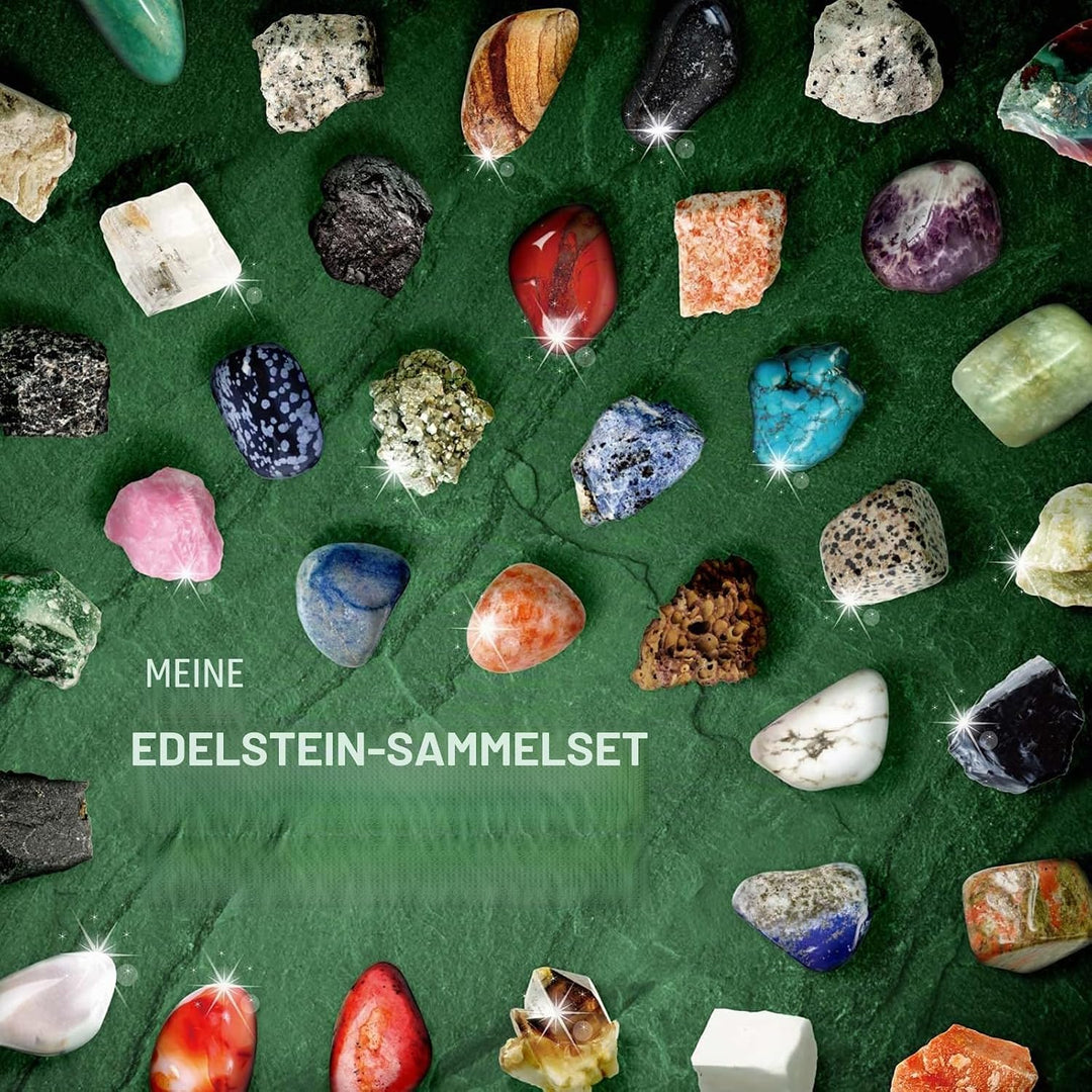 Byncceh 36 Stück Kristalle Kinder – Mineralien Set mit Edelsteine und Steinen, Geologie-Set für Mädc