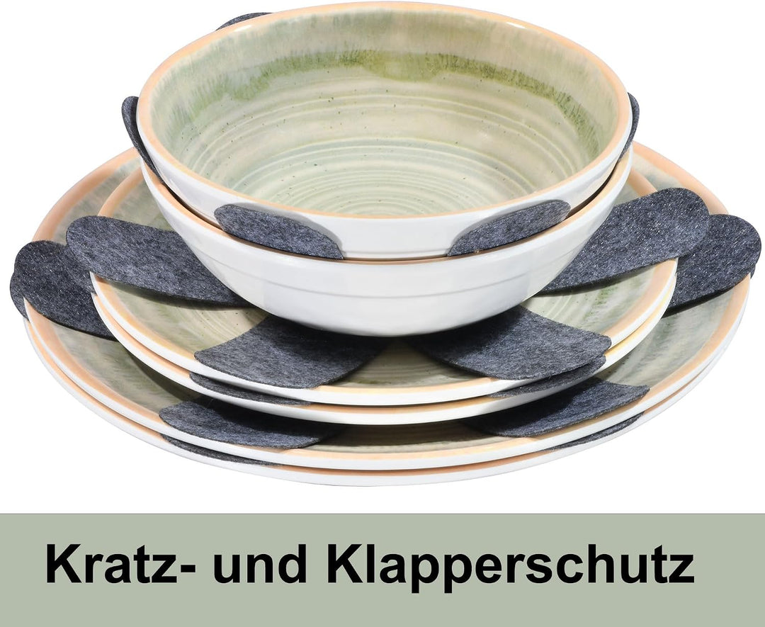Melamin Geschirr Set Smaragd Grün für 6 Personen Wohnwagen Camping Picknick 18 Teile - Geschirr, 18