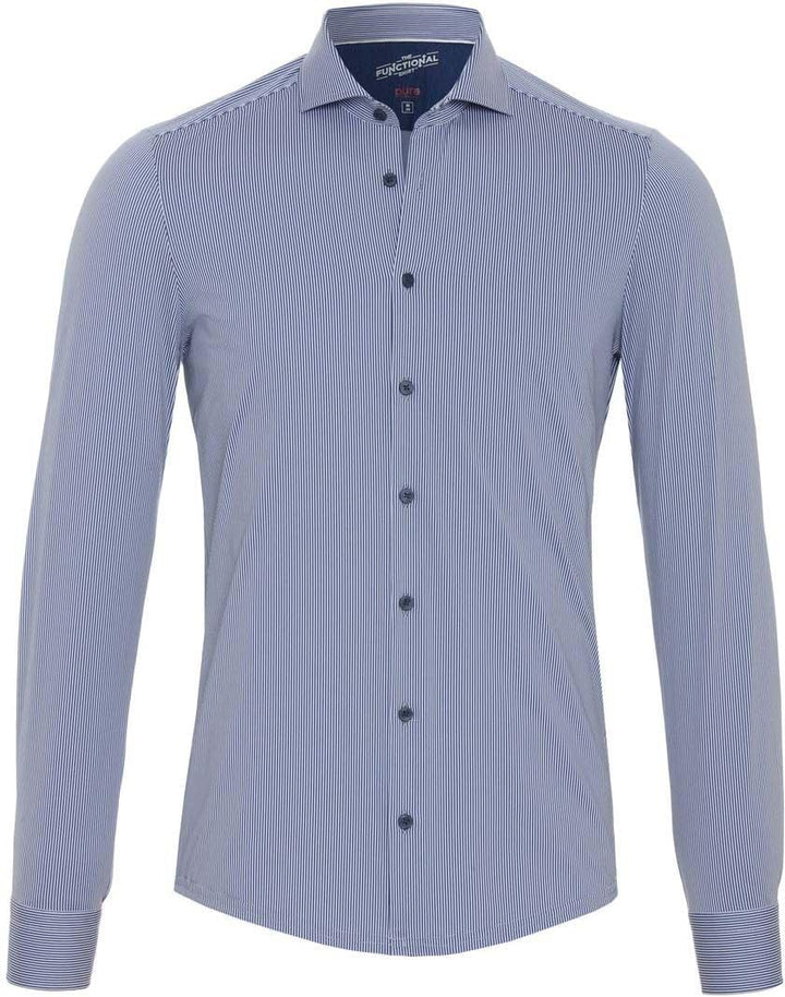 Pure h. Tico Herren 4028-21750 Pure-Functional Langarm Hemd, Streifen Dunkelblau, 40