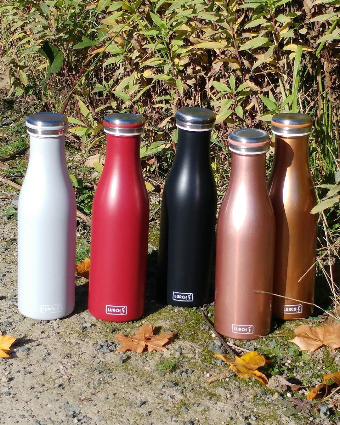 Lurch 240960 Thermo-Flasche für heisse und kalte Getränke aus Doppelwandigem Edelstahl, 0,75l, Pearl