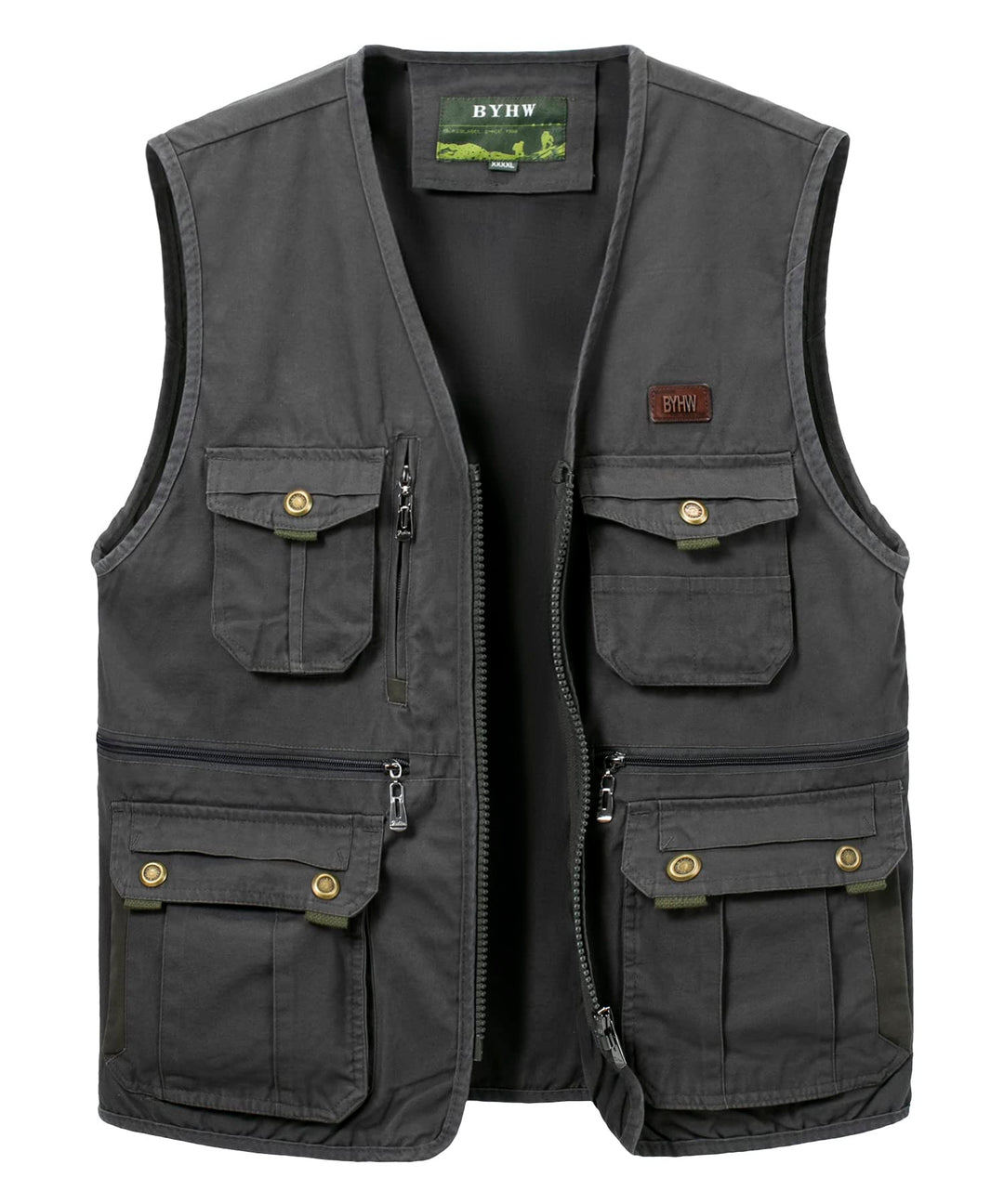 Oralidera Herren Outdoor Weste Freizeit Jacke Leicht Safari Weste mit Reissverschluss Jagd und Angle