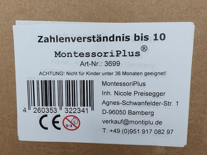 Zahlenverständnis bis 10 lernen und üben mit Montessori-Materialien, Spindelkasten, Ziffern &amp; Chips