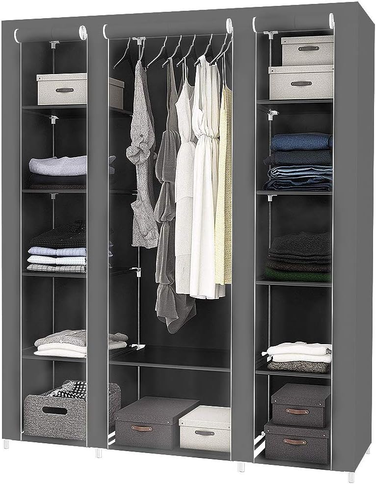 LANTUS Stoffkleiderschrank,Aufbewahrung für Kleidung Kleiderständer faltbar Ankleidezimmer Schlafzim