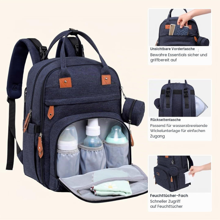 BabbleRoo Baby Wickeltasche/Rucksack, Wickelrucksack lässige Wickeltaschen, Multifunktional Grosse K
