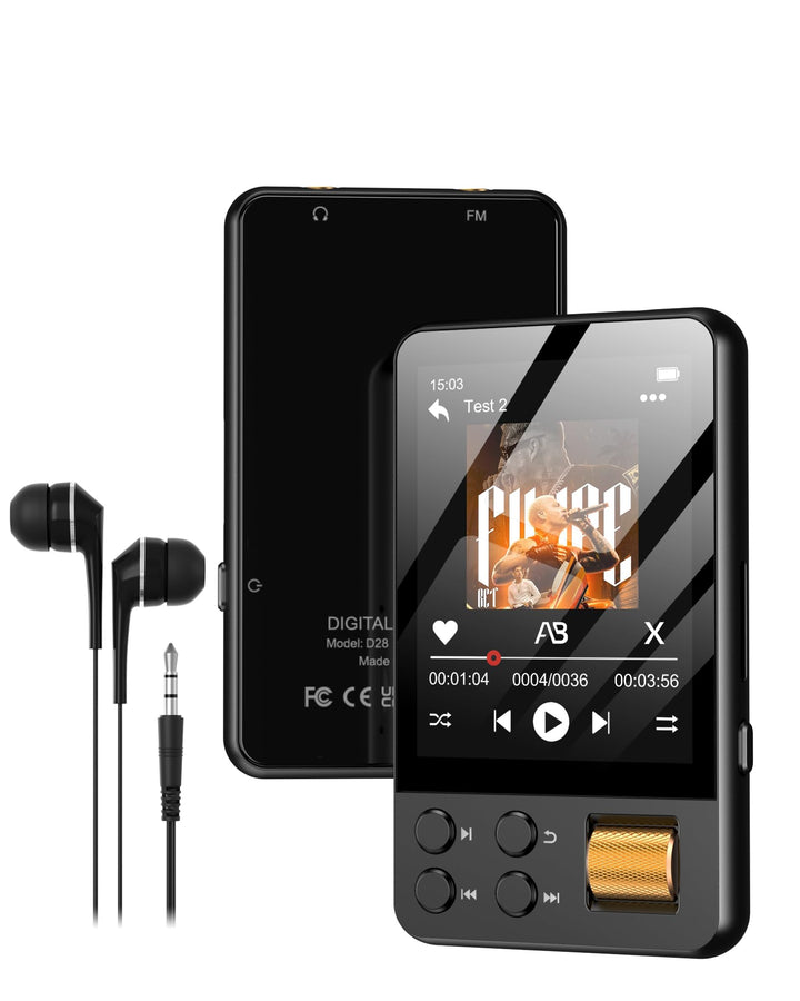 MP3 Player Bluetooth 5.4 mit 2,4 Zoll Touchscreen Schwarz 64GB, Schwarz 64GB