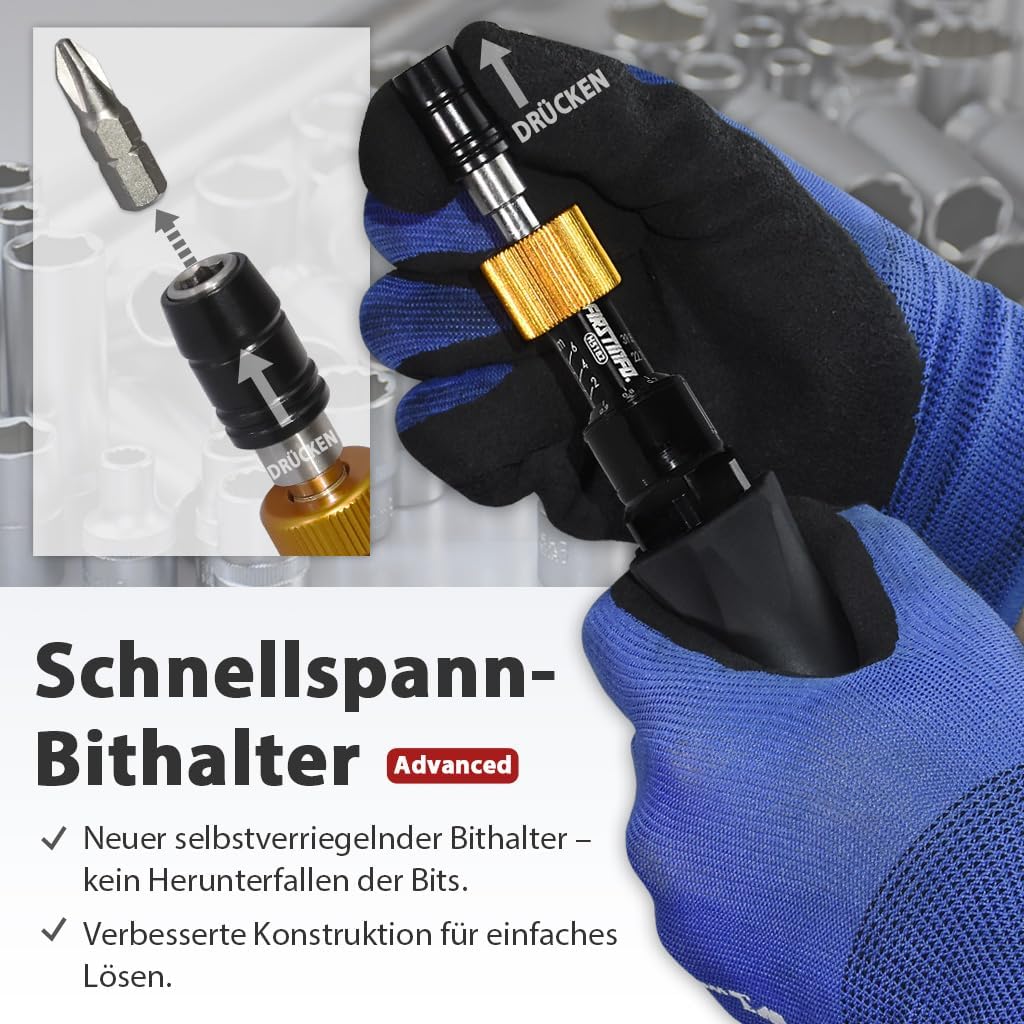 FIRSTINFO H5182 | 1/4 Zoll | 1-6 Nm, 13.28-48.68 in-lbs | Drehmomentschraubendreher | mit Rapidaptor