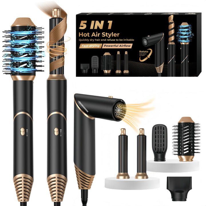 Airstyler 5 in 1 Hairstyler Haarstyler Ionen Föhn Luft Lockenstab Magic Styler Warmluftbürste Föhnbü