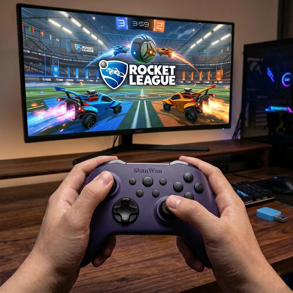 ShanWan PC-Controller, kompatibel mit Switch 1, Switch 2, Android, iPhone, Steam, Bluetooth-Controll